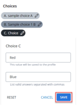 multiple choice options